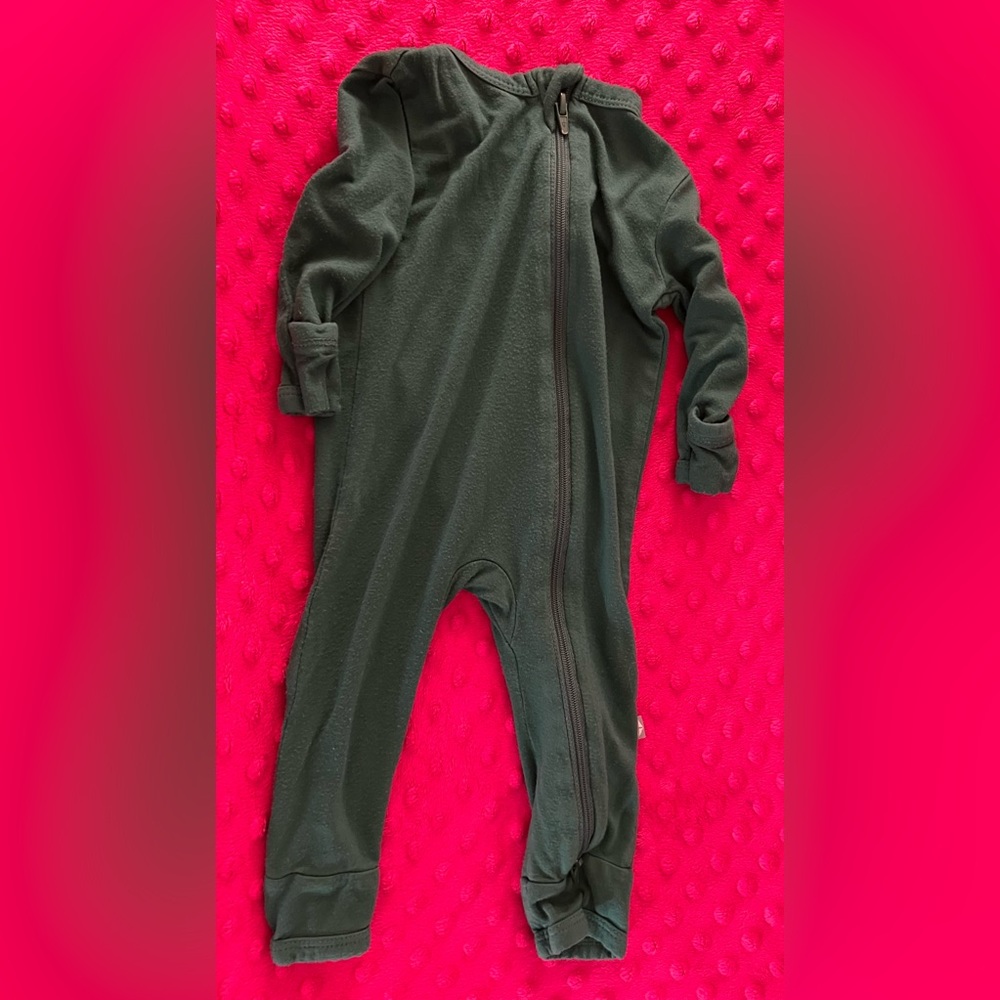 KYTE BABY Soft Bamboo Romper Zippy, Zipper Closure 0-3 Month Green